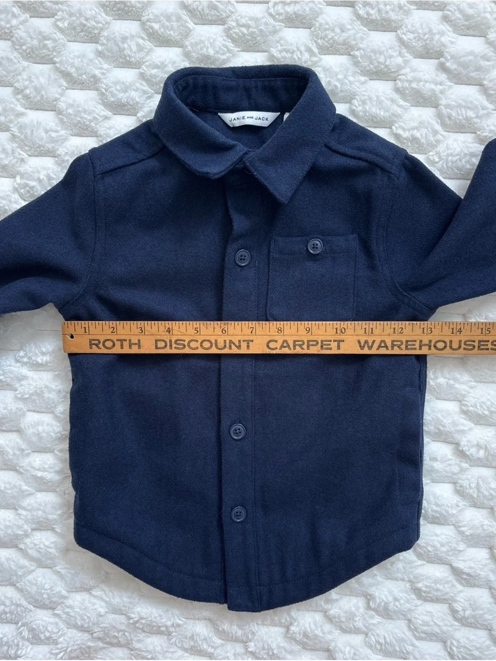 Janie And Jack Boys The Twill Shirt Jacket Size 3 to 4 Navy Blue Button Front
